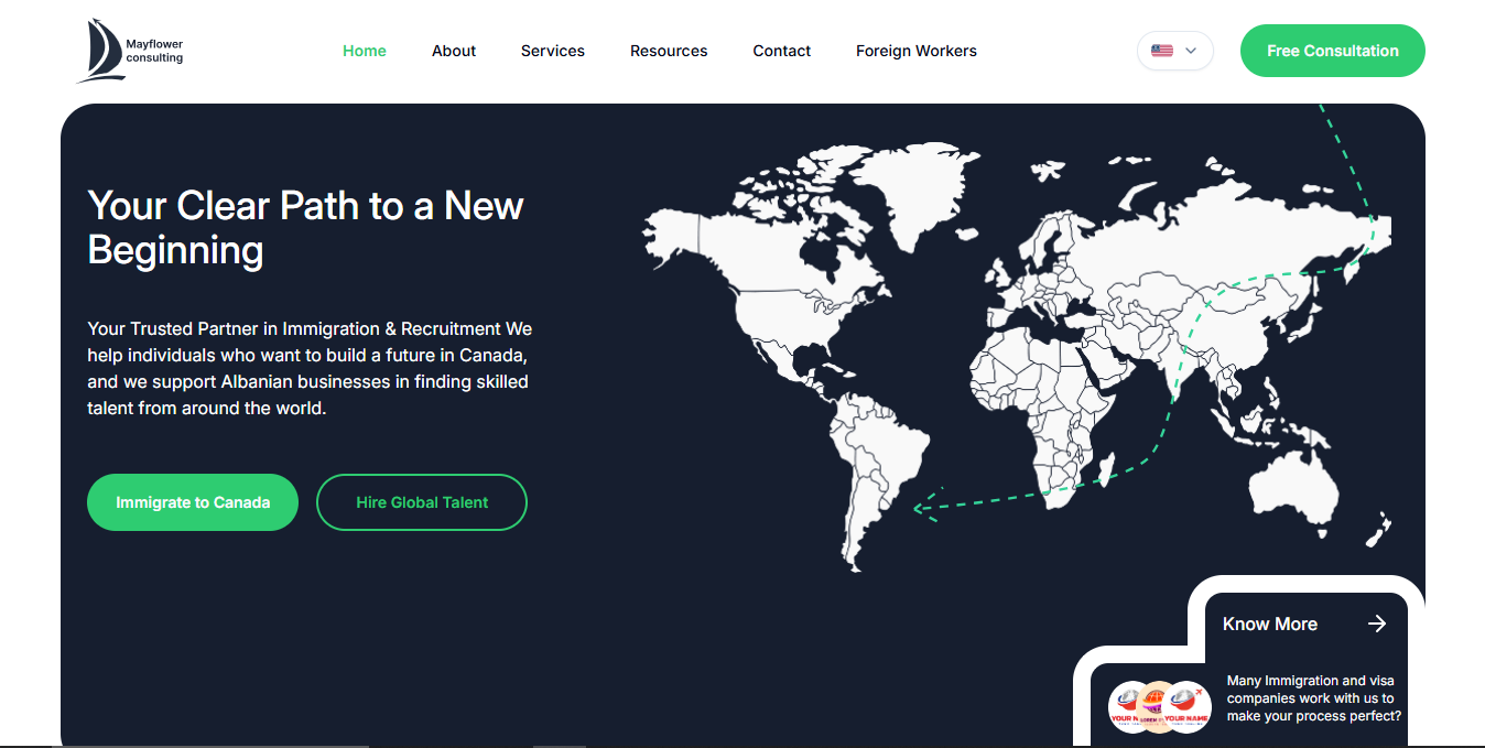 Mayflower Consulting – Immigration & Recruitment Agency Website